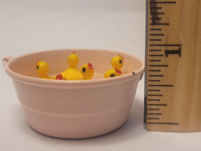 Chirping Ducklings in Galvanized Bucket