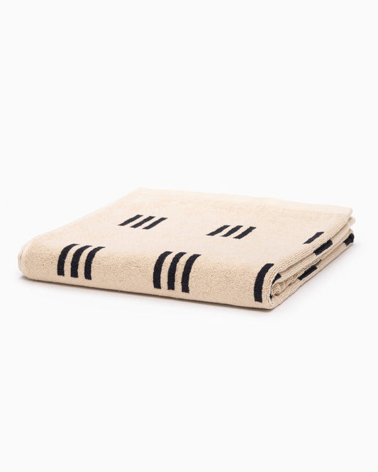 Claremont Bath Towel - Sand & Noir