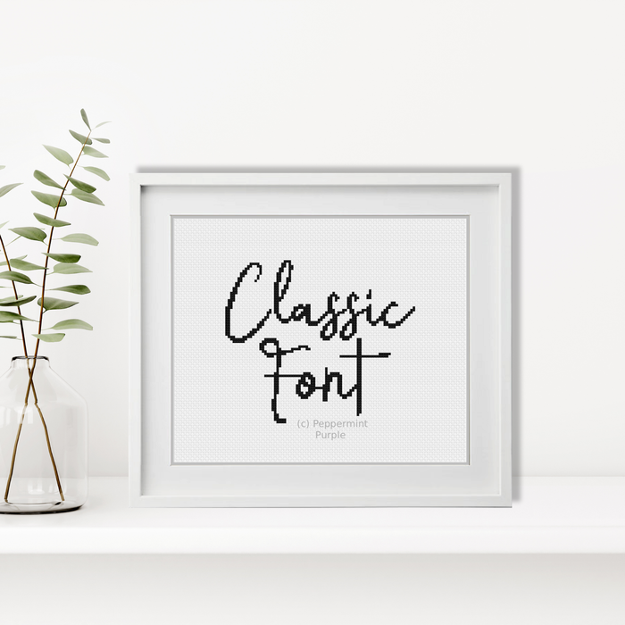Classic Font Cross Stitch Font by Peppermint Purple