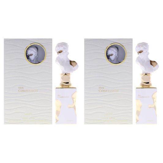 Confession Kit by Lattafa for Unisex - 2 Pc Kit 3.4oz His Confession EDP Spray, 3.4oz Her Confession EDP Spray