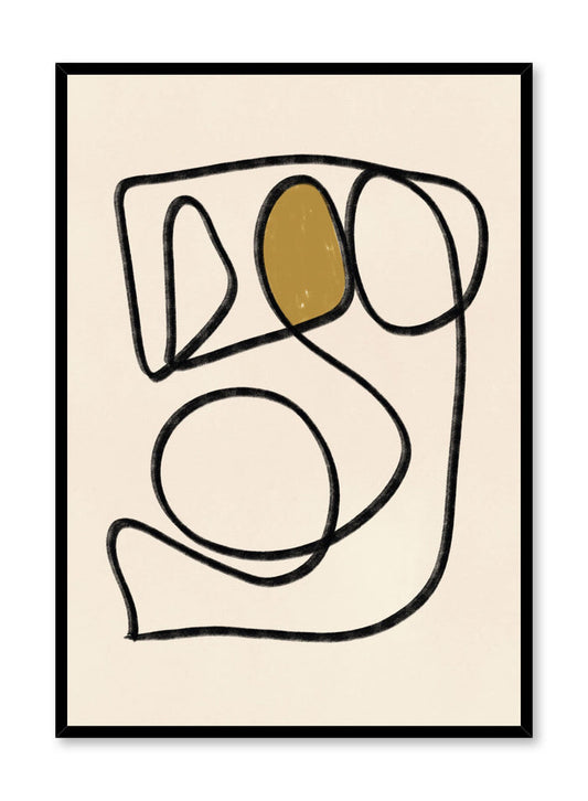 Modern minimalist poster by Opposite Wall with abstract design poster of Contortionist by Toffie Affichiste