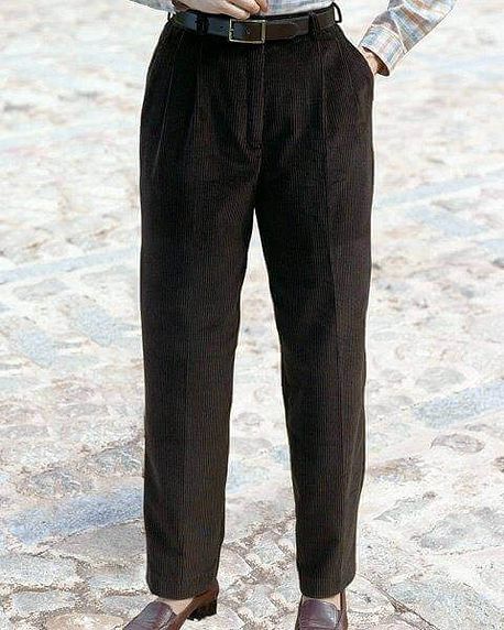 Corduroy Trousers  Ladies - Chocolate - Country Collection