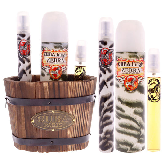 Cuba Jungle Zebra by Cuba for Women - 3 Pc Gift Set 3.3oz EDP Spray, 1.17oz EDP Spray, 0.5oz EDP Spray