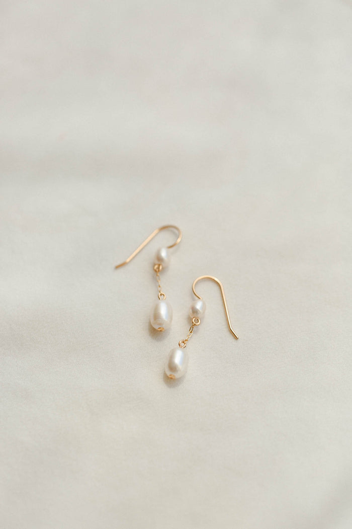Deux Pearl Drop Earrings