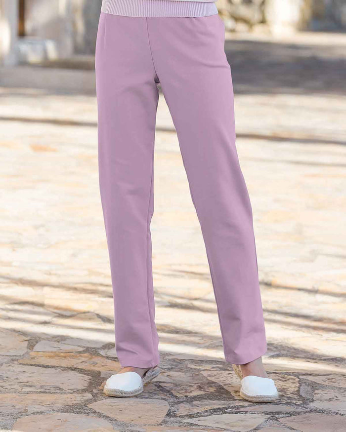 Easycare Pull On Trousers - Lilac - Country Collection
