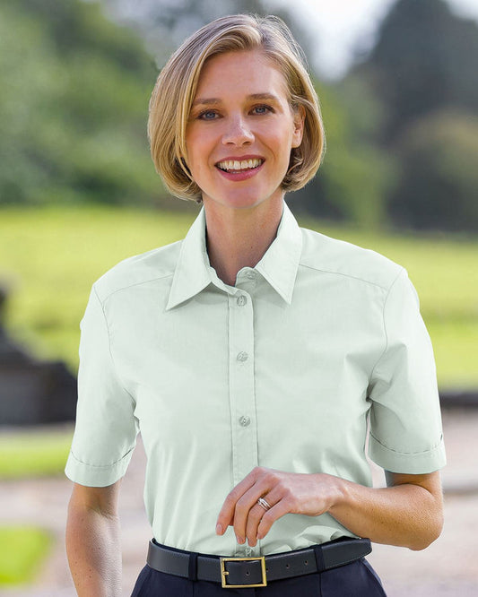 Easycare Short Sleeve Plain Polycotton Shirts - Mint - Country Collection