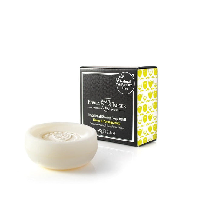 Edwin Jagger Limes & Pomegranate Shaving Soap 2.3 Ounces 65g Refill - Grown Man Shave
