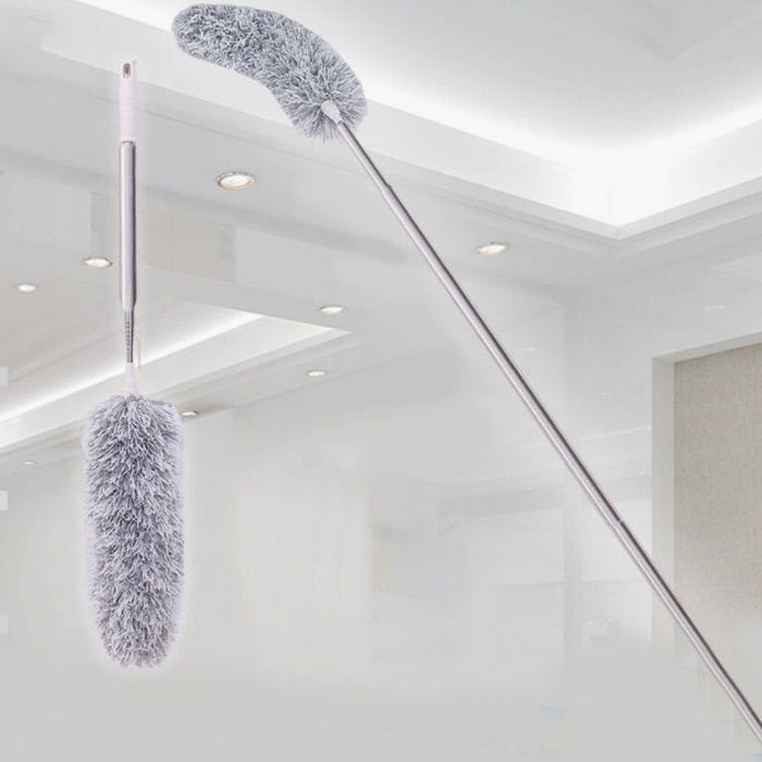 Extra-Long Retractable Duster with Extendable Rod Reusable Microfiber Brush