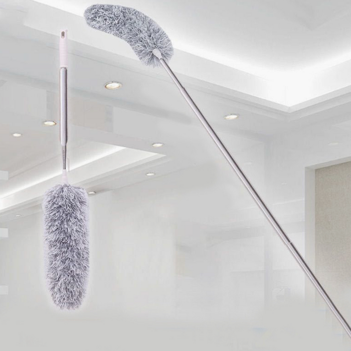 Extra-Long Retractable Duster with Extendable Rod Reusable Microfiber Brush