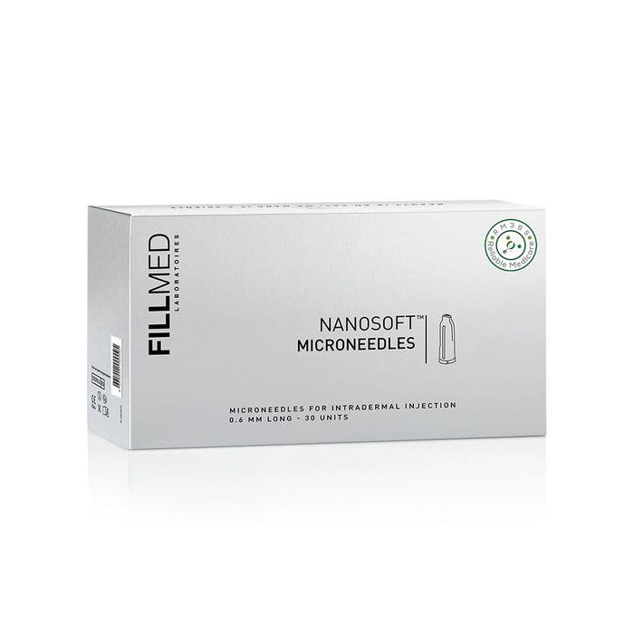 FILLMED Nanosoft Microneedles skin care tool with 30 tiny needles for facial skin rejuvenation and enhanced absorption.