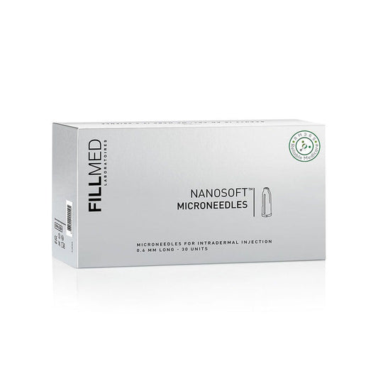 FILLMED Nanosoft Microneedles skin care tool with 30 tiny needles for facial skin rejuvenation and enhanced absorption.