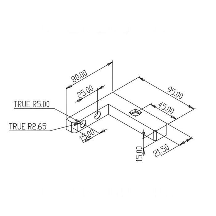 FORGE PIVOT SHOWER HINGE WALL MOUNT - Chrome - Image 3
