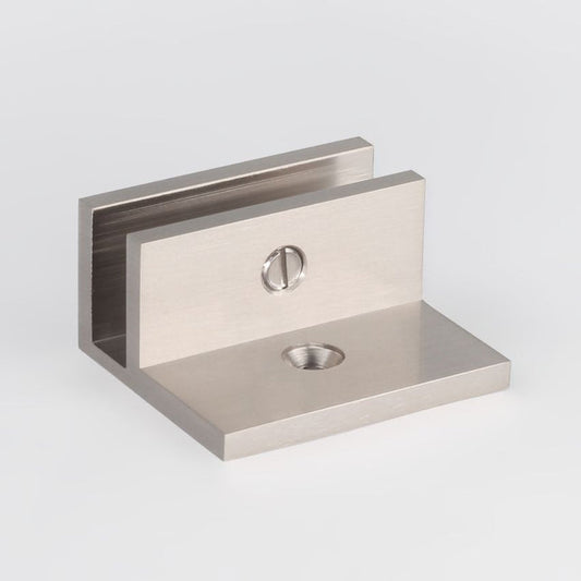Frameless shower glass U BRACKET SQUARE WITH HORIZONTAL LEG 10mm glass - Image 5