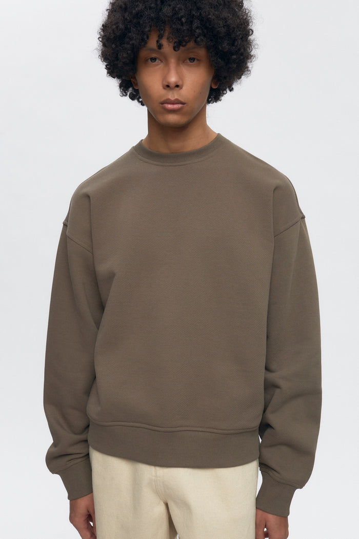 French Terry Sweatshirt in Dark Taupe