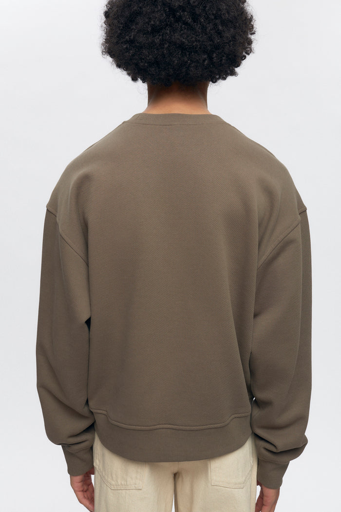 French Terry Sweatshirt in Dark Taupe