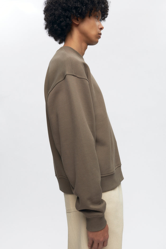 French Terry Sweatshirt in Dark Taupe