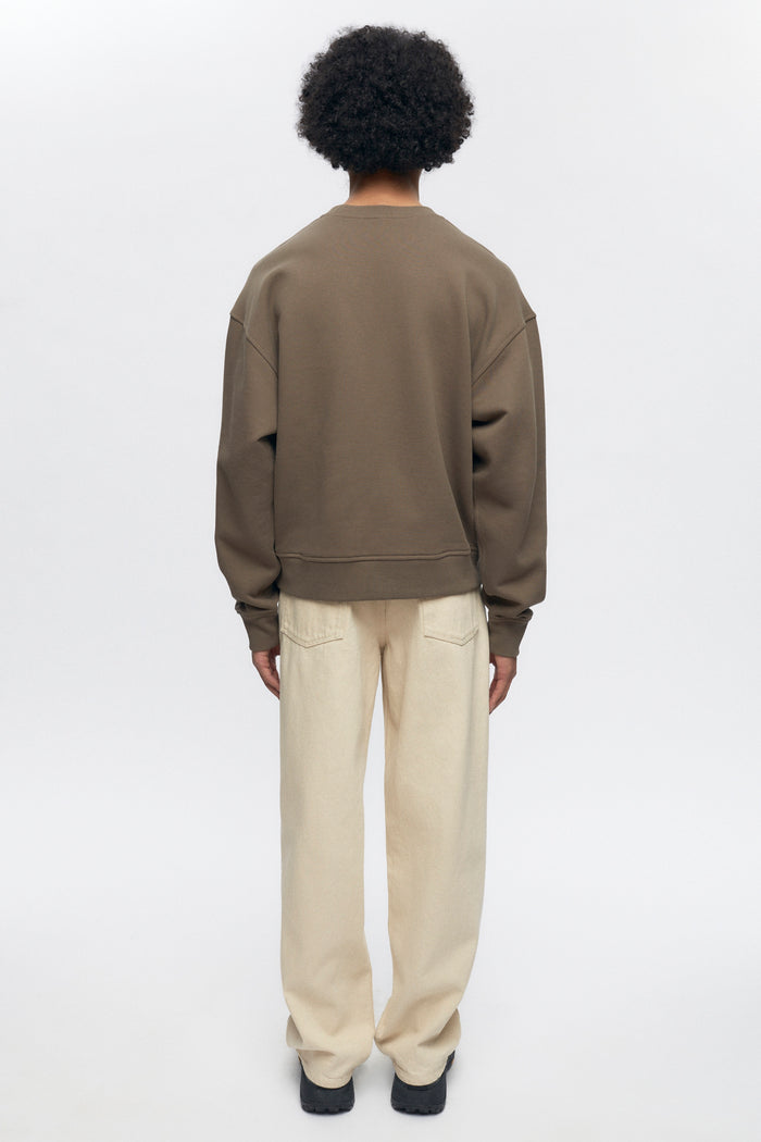 French Terry Sweatshirt in Dark Taupe