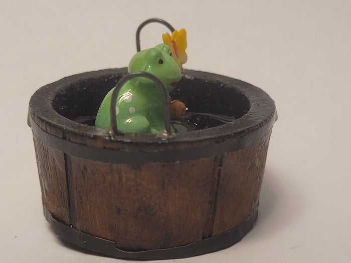 Frog with Butterfly and Snail in Bucket