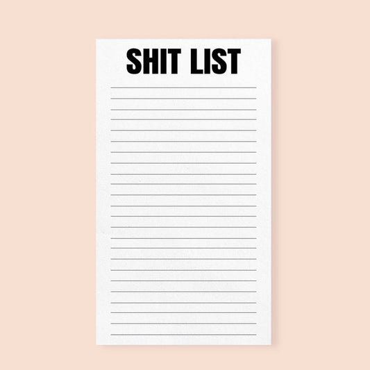 Funny Notepad Shit List Notepad