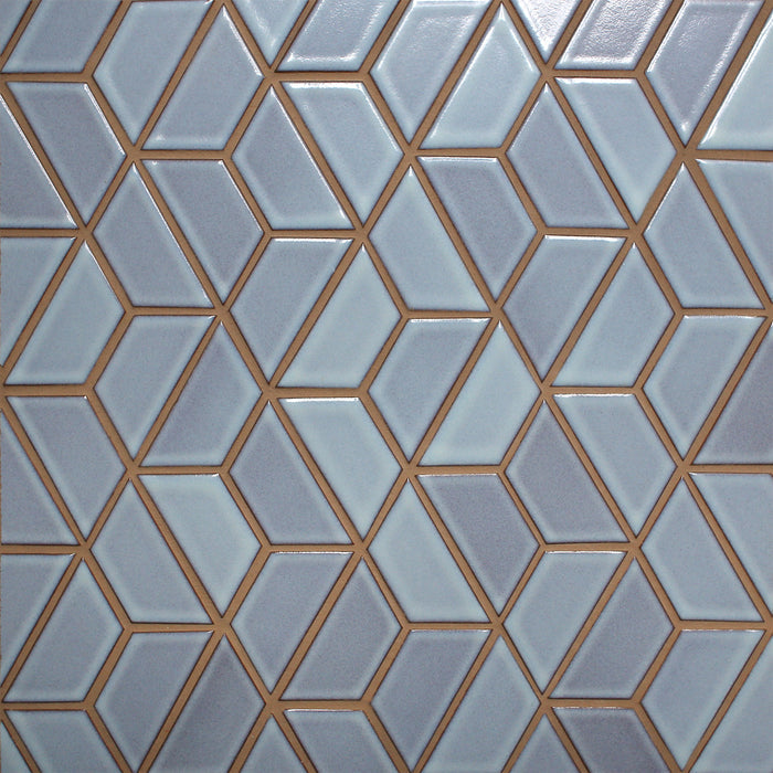 Caption: Classic Field Half Hex Twist in G40 Frost. Light Smoke grout by Custom Building Products.