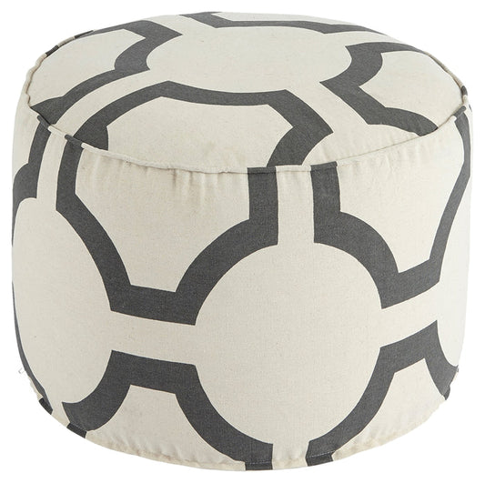 Geometric A1000425 Charcoal Pouf