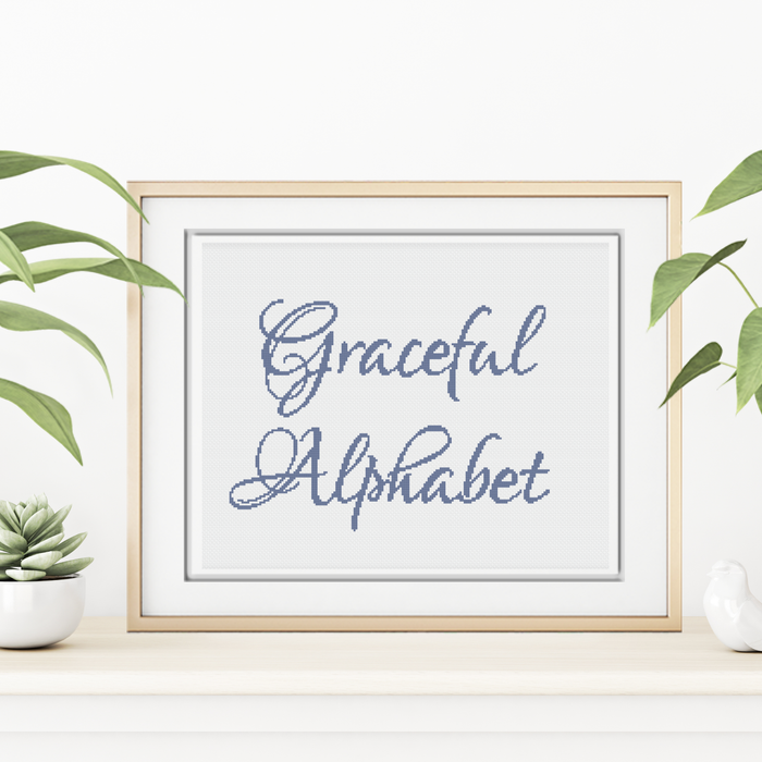 Graceful Font Cross Stitch Font by Peppermint Purple