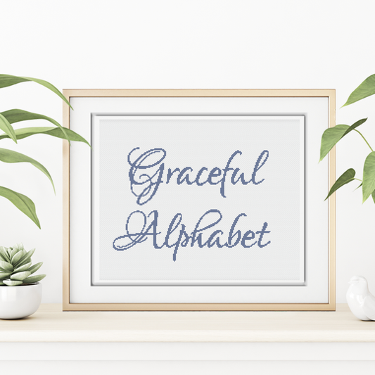 Graceful Font Cross Stitch Font by Peppermint Purple