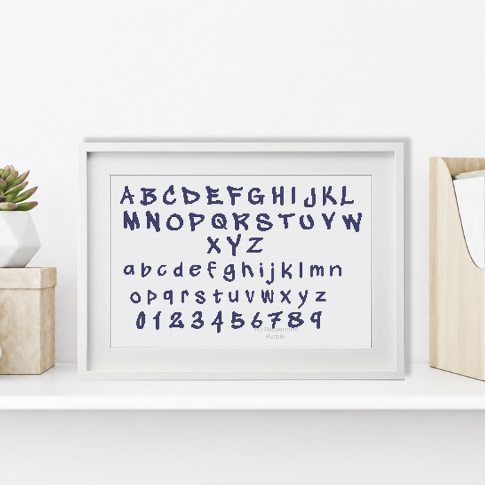 Graffiti Font Cross Stitch Font by Peppermint Purple