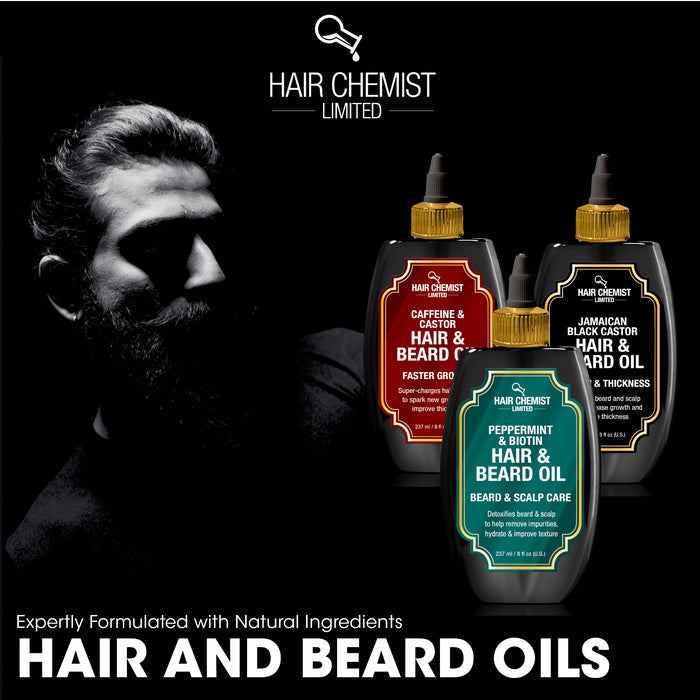 Hair Chemist Men's Hair & Beard Oil Collection 3-PC Gift Set