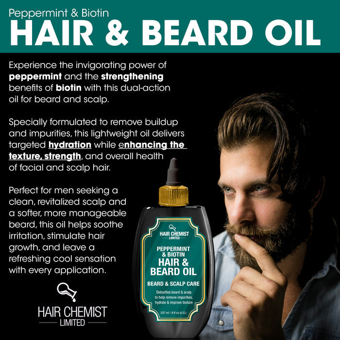 Hair Chemist Men's Hair & Beard Oil Collection 3-PC Gift Set