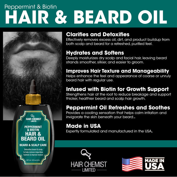Hair Chemist Men's Hair & Beard Oil Collection 3-PC Gift Set