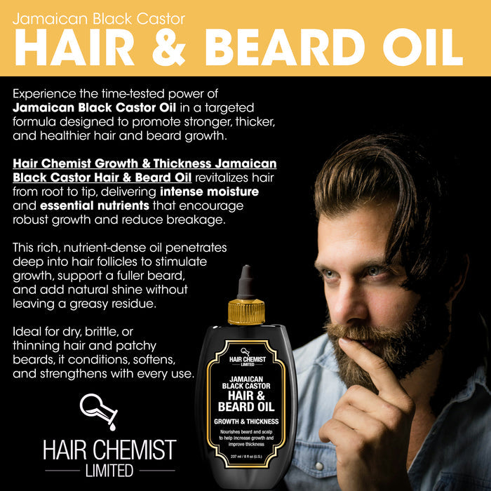 Hair Chemist Men's Hair & Beard Oil Collection 3-PC Gift Set