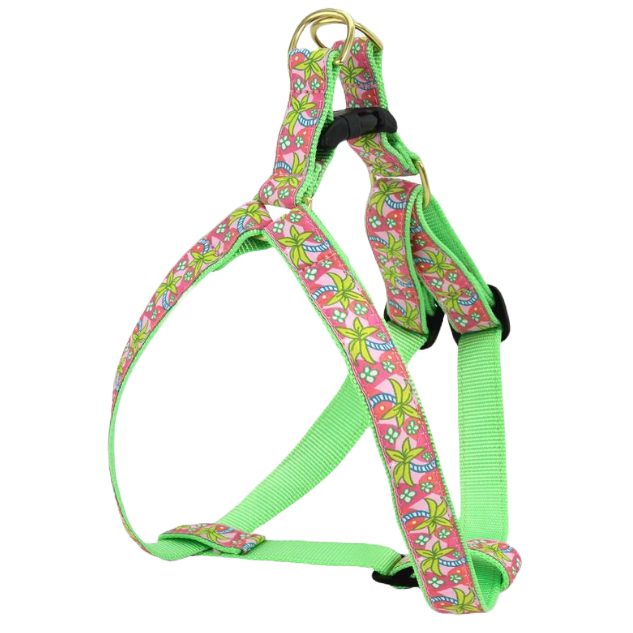 PINK-PALMS-DOG-HARNESS