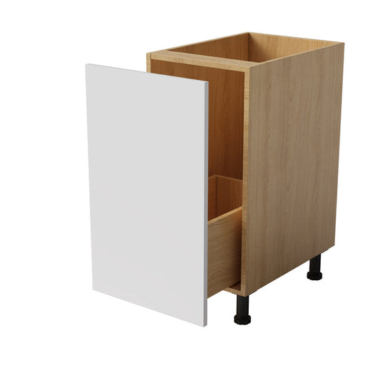 Hidden Trash Bin Cabinet with Single Door & Storage Drawers - Pet-Proof, Easy-to-Clean Design for Kitchen, Living Room, or Laundry Room