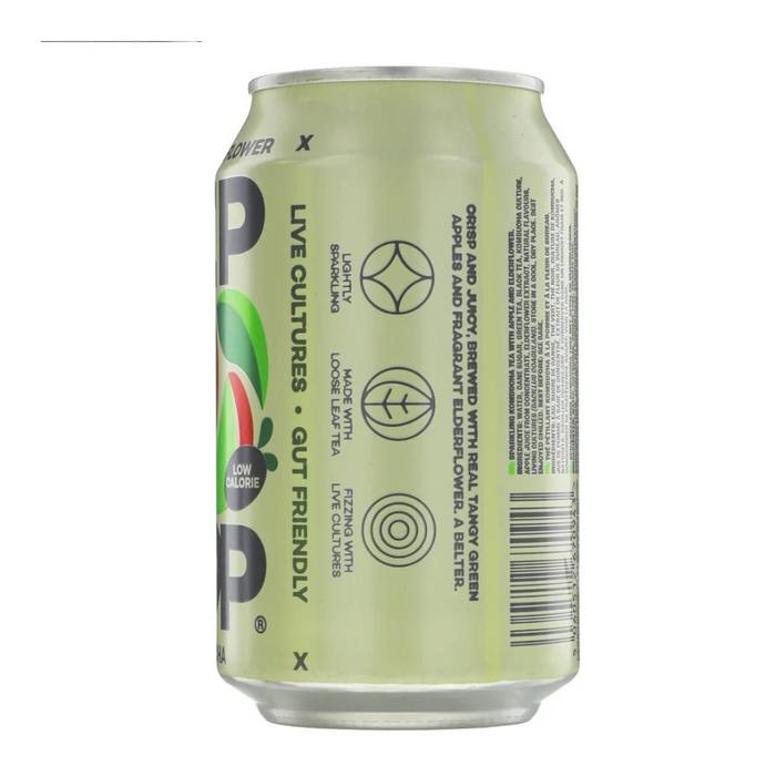 HIP POP Apple & Elderflower Kombucha 330ml
