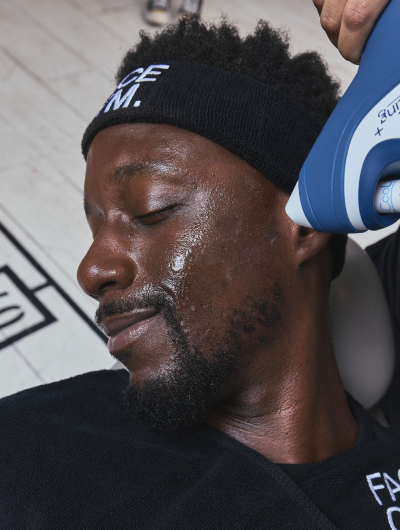 a man getting a laser treatment