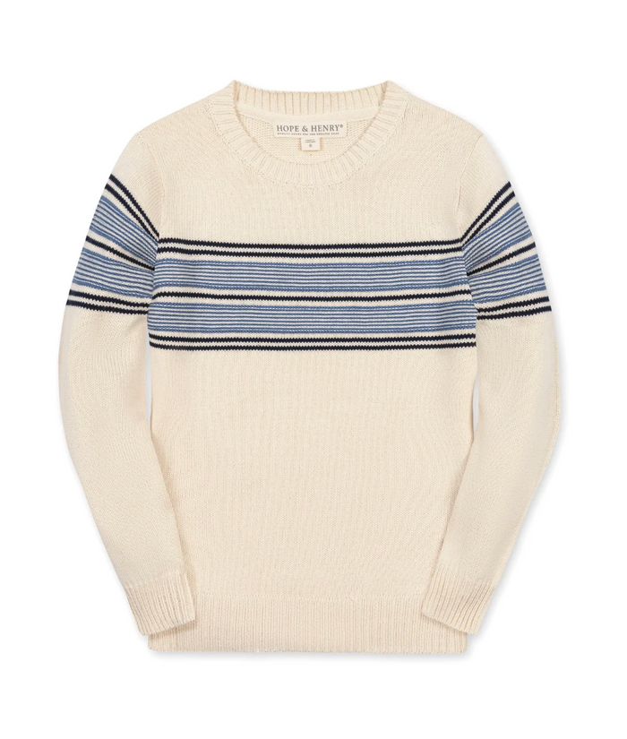 Ivory/Blue Stripe Sweater