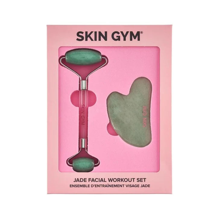 Jade Stone Facial Roller and Gua Sha Workout Set - Waha Lifestyle