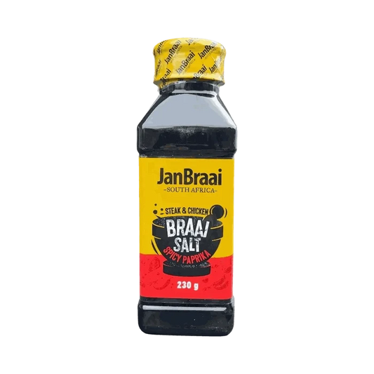 Jan Braai Braai Salt 230g spicy paprika seasoning shaker for grilling and braai