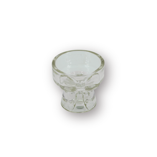 Kaarshouder - Kandelaar en Waxinelichthouder Strik - Glas - Bruin - 7,5x6,5 cm