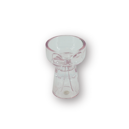 Kaarshouder - Kandelaar en Waxinelichthouder Strik - Glas - Roze - 7,5x9,5 cm