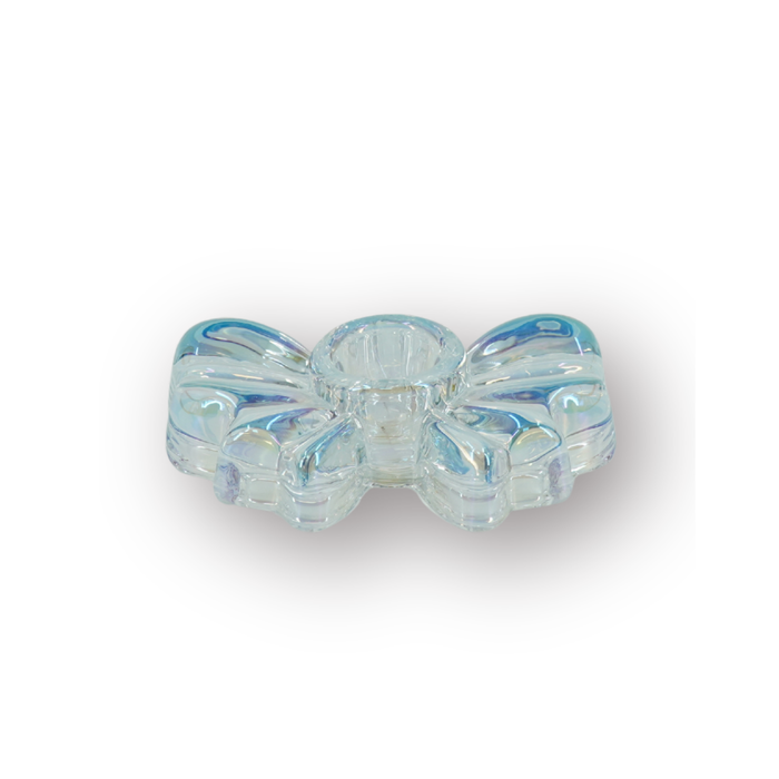 Kaarshouder - Kandelaar Strik - Glas - Iridescent - 9,5x6,5x2,5 cm