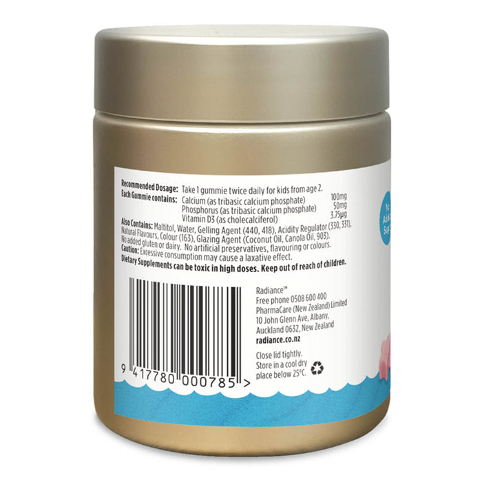 Back view of a supplement container with recommended dosage, ingredients, precautions and more.