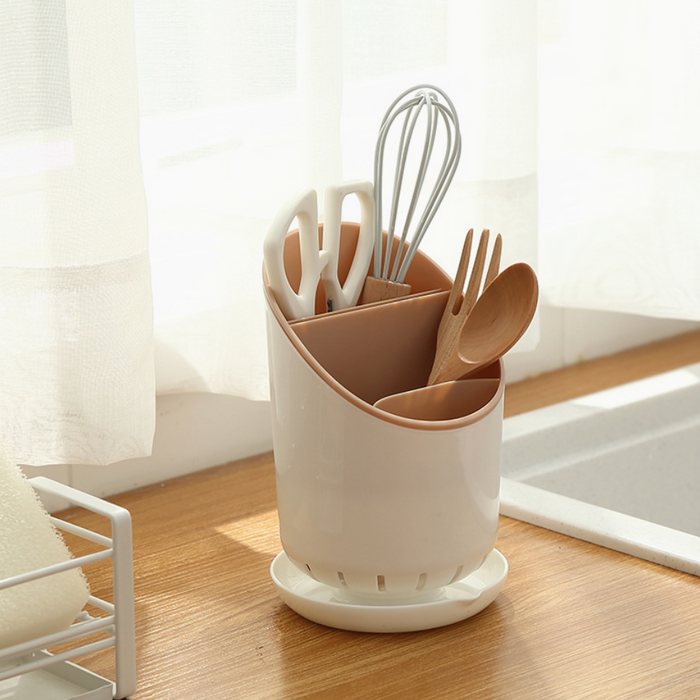 Kitchen Storage Chopsticks Tube With Drain Plate