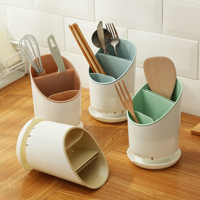 Kitchen Storage Chopsticks Tube With Drain Plate