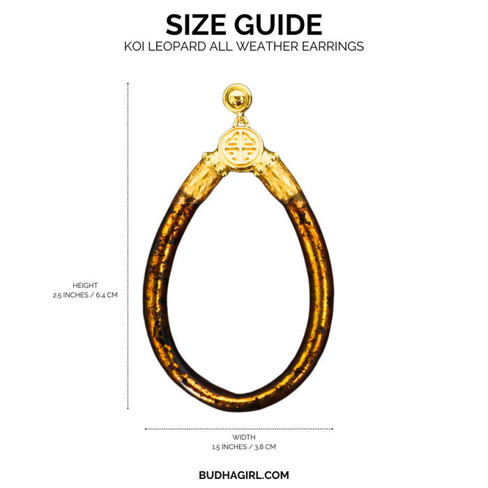 KOI Leopard All Weather Earrings Size Chart | BuDhaGirl