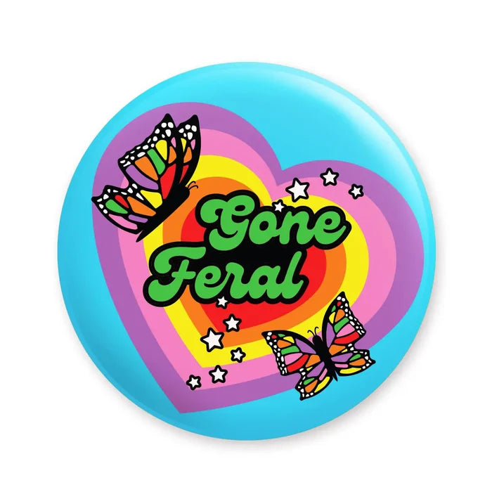 Krystan Saint Cat 'Gone Feral' Pinback Button
