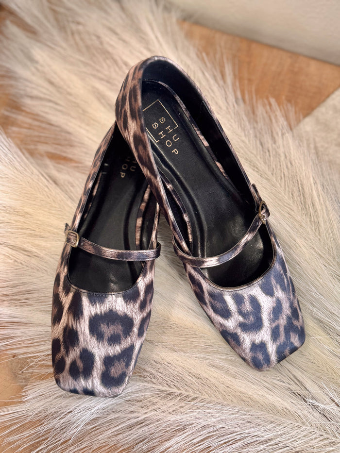 Leopard Satin Adele Shoes