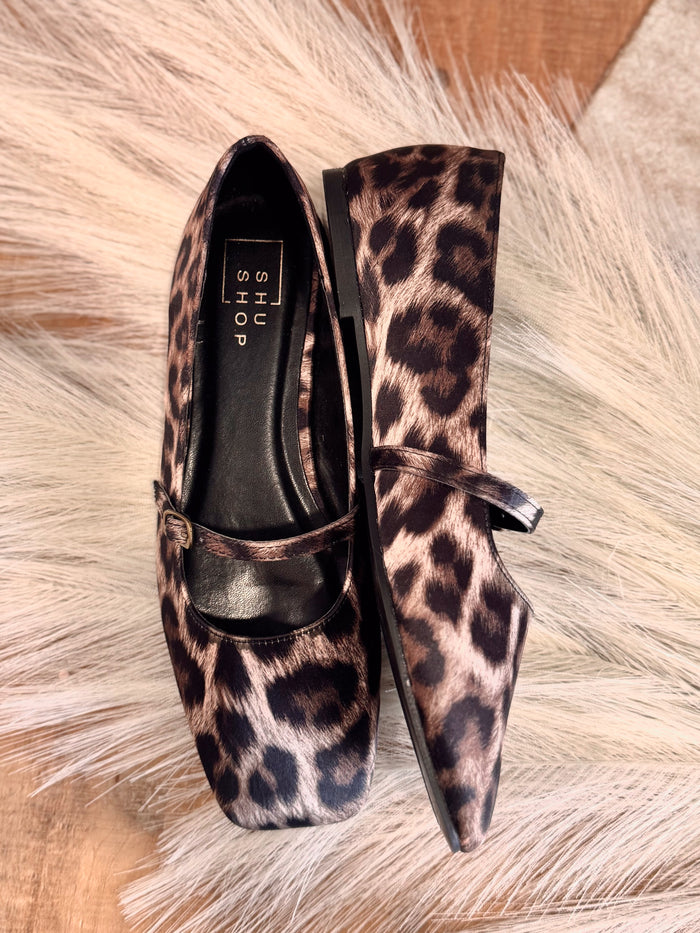 Leopard Satin Adele Shoes