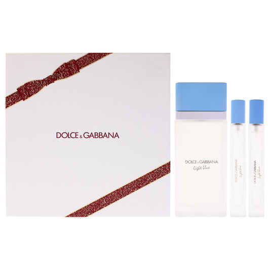 Light Blue by Dolce and Gabbana for Women - 3 Pc Gift Set 3.3oz EDT Spray, 2 x 0.33oz EDT Spray (Mini)